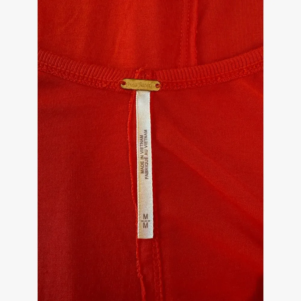 FREE PEOPLE Moonshine Tunic Long Sleeve Women's Size M Love Glare Red Orange